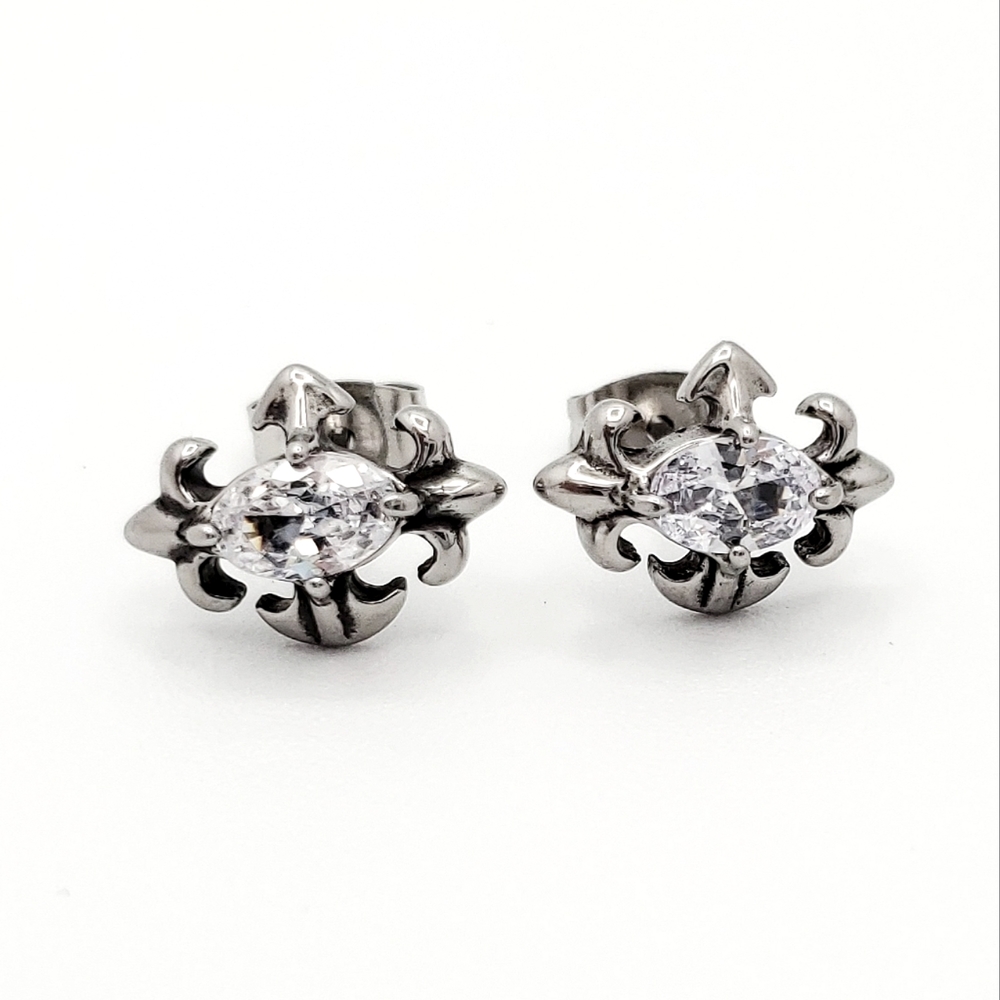 Stainless steel push backs earrings